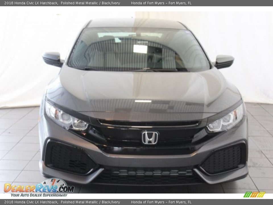 2018 Honda Civic LX Hatchback Polished Metal Metallic / Black/Ivory Photo #4