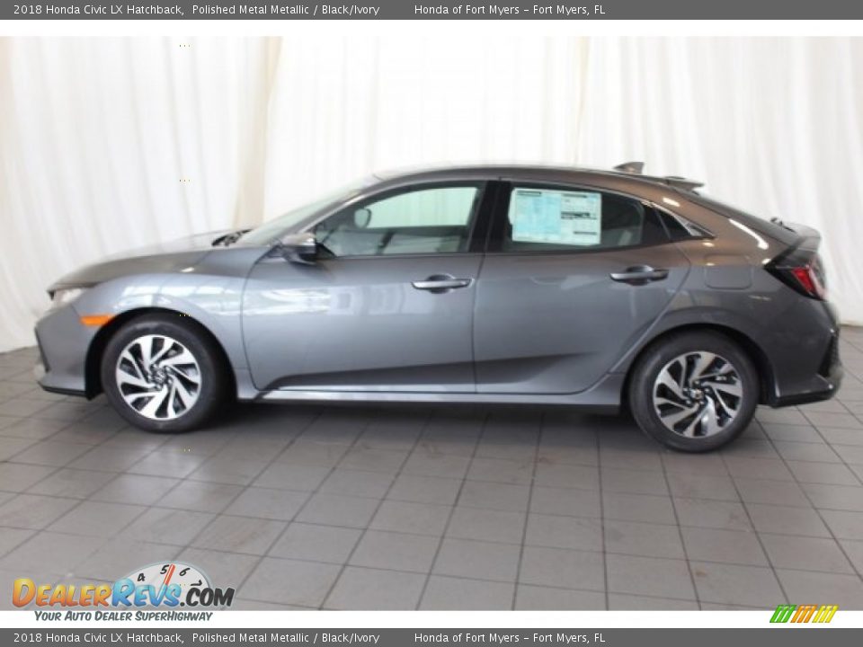 2018 Honda Civic LX Hatchback Polished Metal Metallic / Black/Ivory Photo #5
