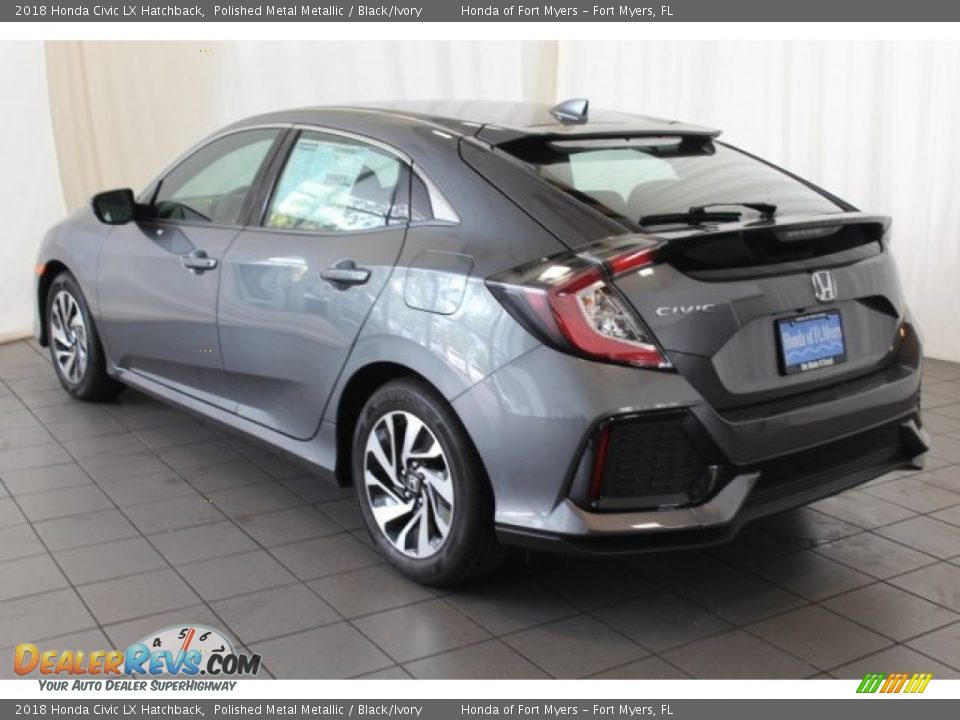 2018 Honda Civic LX Hatchback Polished Metal Metallic / Black/Ivory Photo #6
