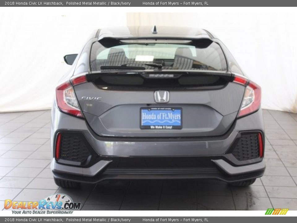 2018 Honda Civic LX Hatchback Polished Metal Metallic / Black/Ivory Photo #7