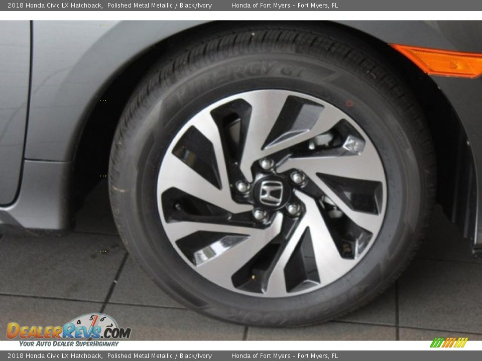 2018 Honda Civic LX Hatchback Polished Metal Metallic / Black/Ivory Photo #8