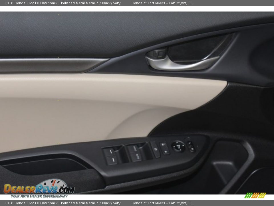 2018 Honda Civic LX Hatchback Polished Metal Metallic / Black/Ivory Photo #9