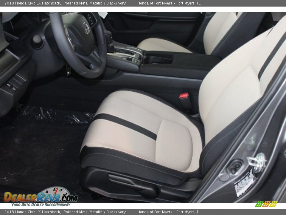 2018 Honda Civic LX Hatchback Polished Metal Metallic / Black/Ivory Photo #11