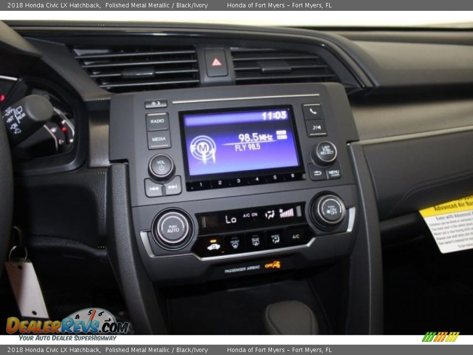 2018 Honda Civic LX Hatchback Polished Metal Metallic / Black/Ivory Photo #15