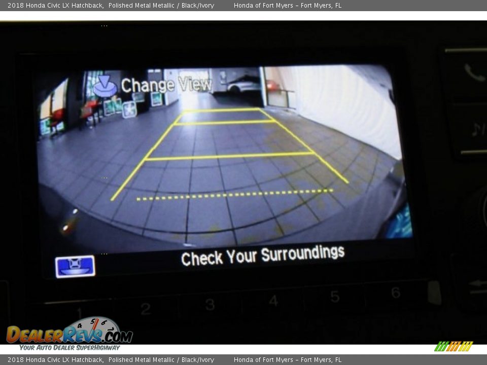 2018 Honda Civic LX Hatchback Polished Metal Metallic / Black/Ivory Photo #16