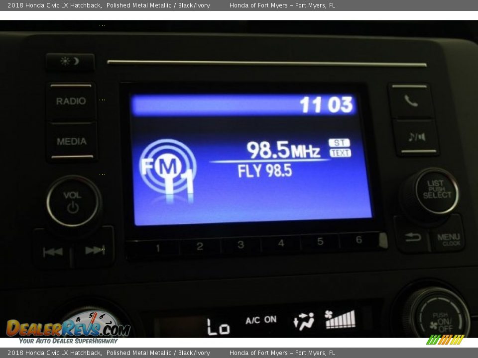 2018 Honda Civic LX Hatchback Polished Metal Metallic / Black/Ivory Photo #17