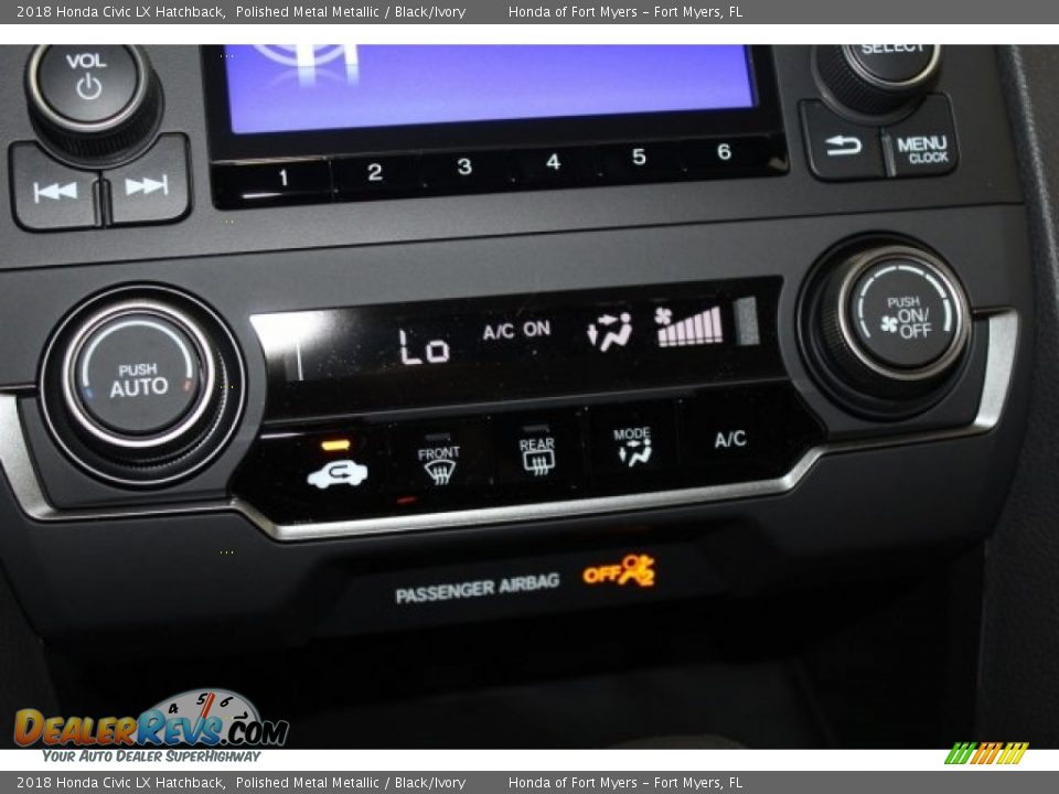 2018 Honda Civic LX Hatchback Polished Metal Metallic / Black/Ivory Photo #18