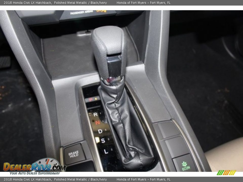 2018 Honda Civic LX Hatchback Polished Metal Metallic / Black/Ivory Photo #19