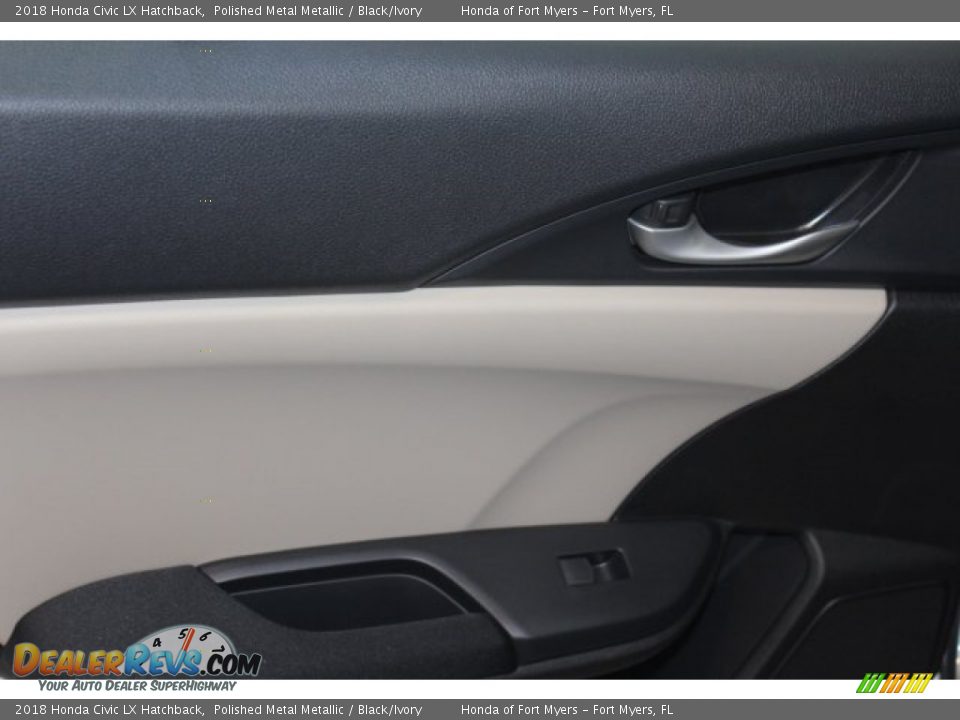 2018 Honda Civic LX Hatchback Polished Metal Metallic / Black/Ivory Photo #20
