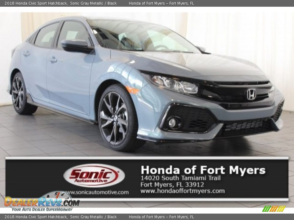 2018 Honda Civic Sport Hatchback Sonic Gray Metallic / Black Photo #1
