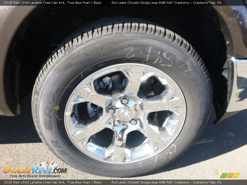 2018 Ram 1500 Laramie Crew Cab 4x4 True Blue Pearl / Black Photo #8