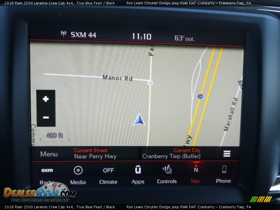 2018 Ram 1500 Laramie Crew Cab 4x4 True Blue Pearl / Black Photo #19