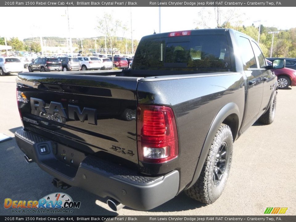 2018 Ram 1500 Rebel Crew Cab 4x4 Brilliant Black Crystal Pearl / Black Photo #5