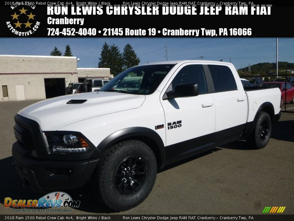 2018 Ram 1500 Rebel Crew Cab 4x4 Bright White / Black Photo #1