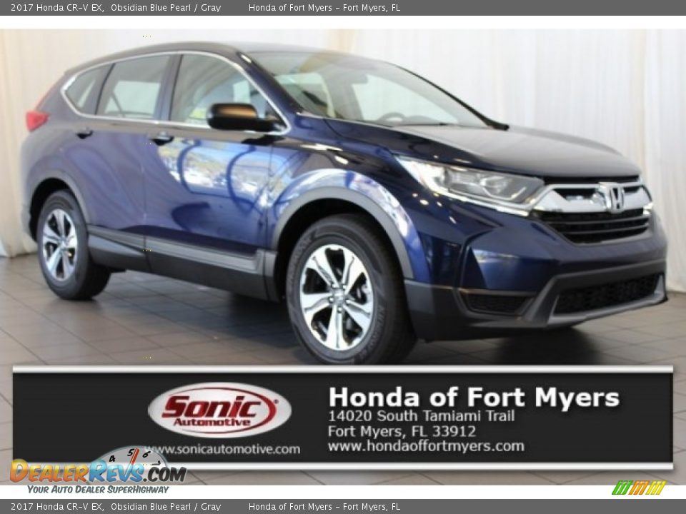 2017 Honda CR-V EX Obsidian Blue Pearl / Gray Photo #1