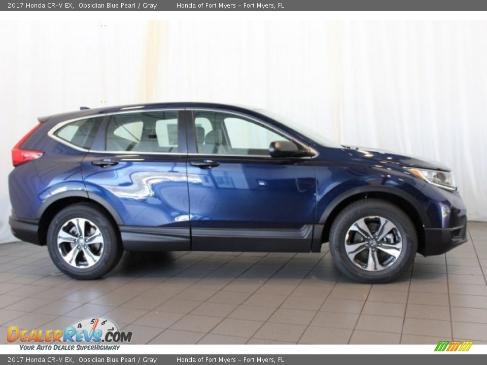 2017 Honda CR-V EX Obsidian Blue Pearl / Gray Photo #3