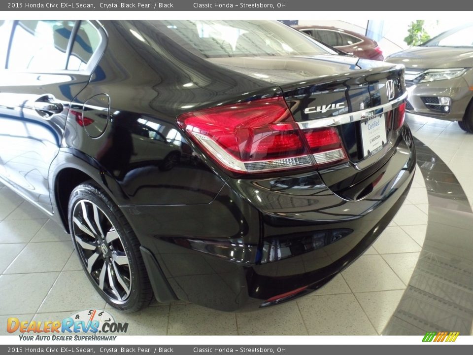 2015 Honda Civic EX-L Sedan Crystal Black Pearl / Black Photo #7