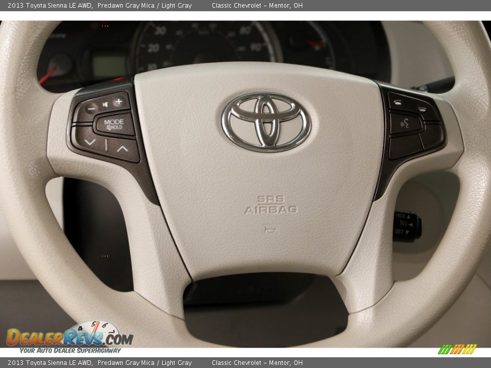 2013 Toyota Sienna LE AWD Predawn Gray Mica / Light Gray Photo #7