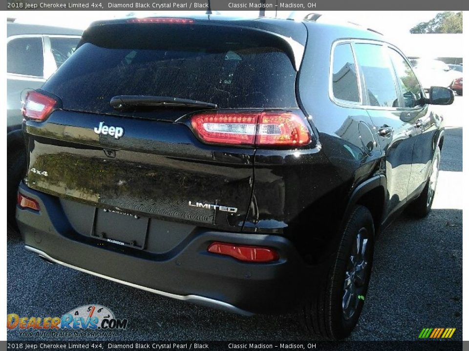 2018 Jeep Cherokee Limited 4x4 Diamond Black Crystal Pearl / Black Photo #2