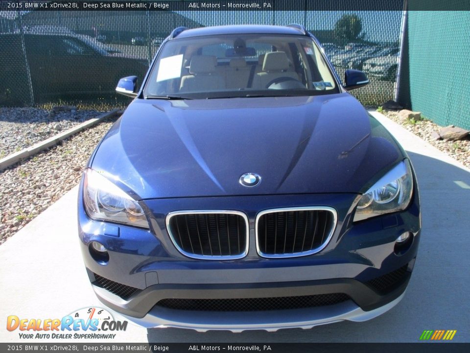 2015 BMW X1 xDrive28i Deep Sea Blue Metallic / Beige Photo #6