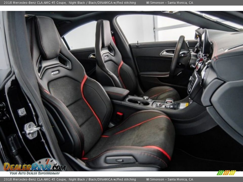 Black/DINAMICA w/Red stitching Interior - 2018 Mercedes-Benz CLA AMG 45 Coupe Photo #2