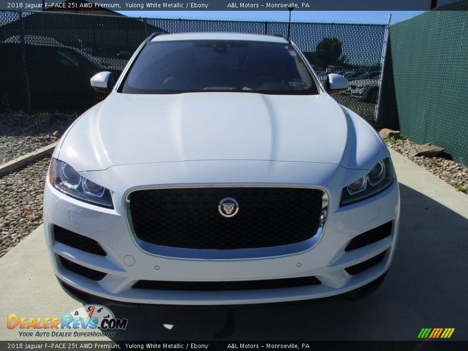 2018 Jaguar F-PACE 25t AWD Premium Yulong White Metallic / Ebony Photo #8