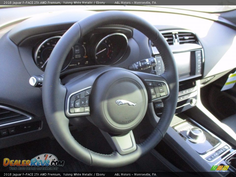 2018 Jaguar F-PACE 25t AWD Premium Yulong White Metallic / Ebony Photo #13