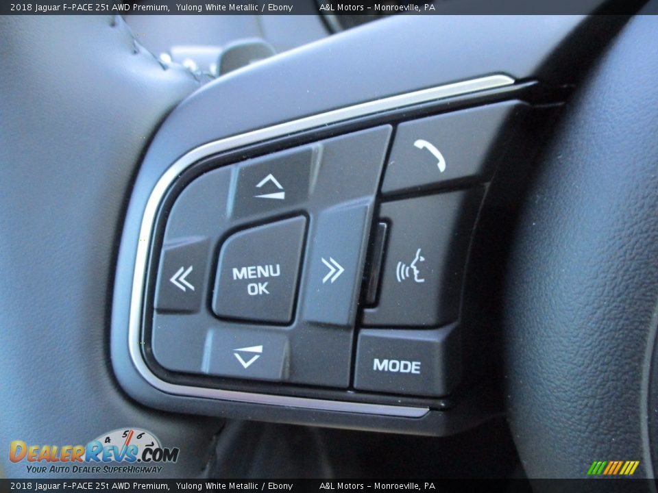 2018 Jaguar F-PACE 25t AWD Premium Yulong White Metallic / Ebony Photo #17