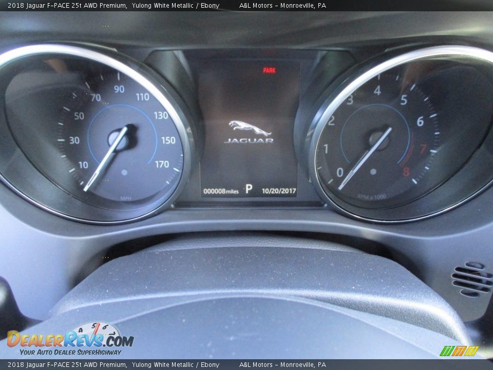 2018 Jaguar F-PACE 25t AWD Premium Yulong White Metallic / Ebony Photo #20