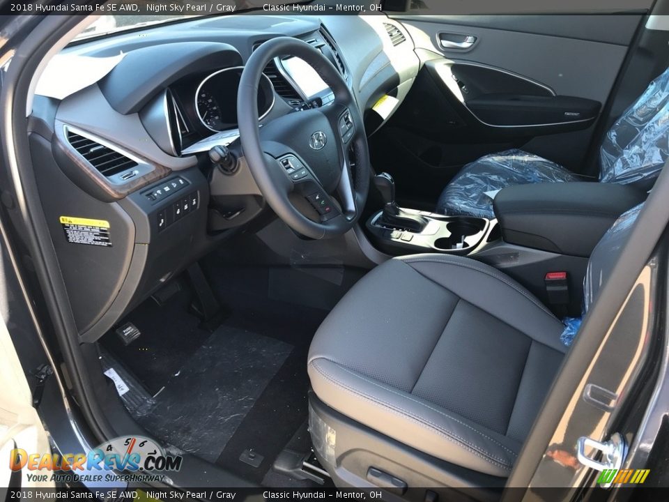 2018 Hyundai Santa Fe SE AWD Night Sky Pearl / Gray Photo #4