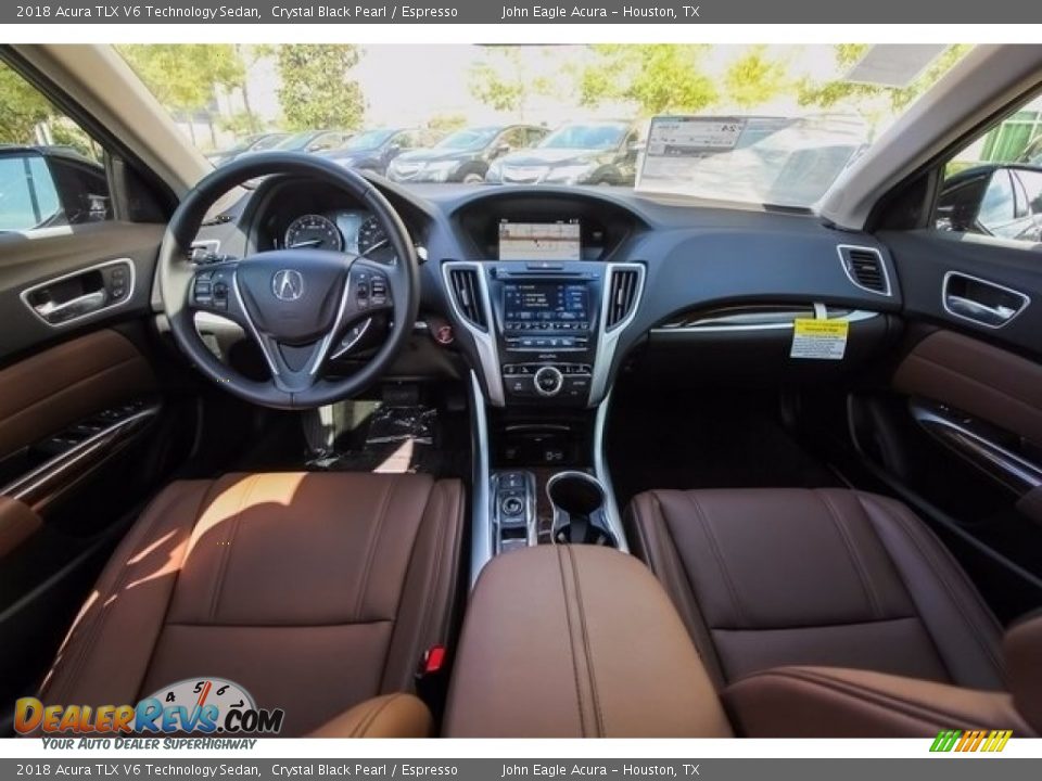 2018 Acura TLX V6 Technology Sedan Crystal Black Pearl / Espresso Photo #9