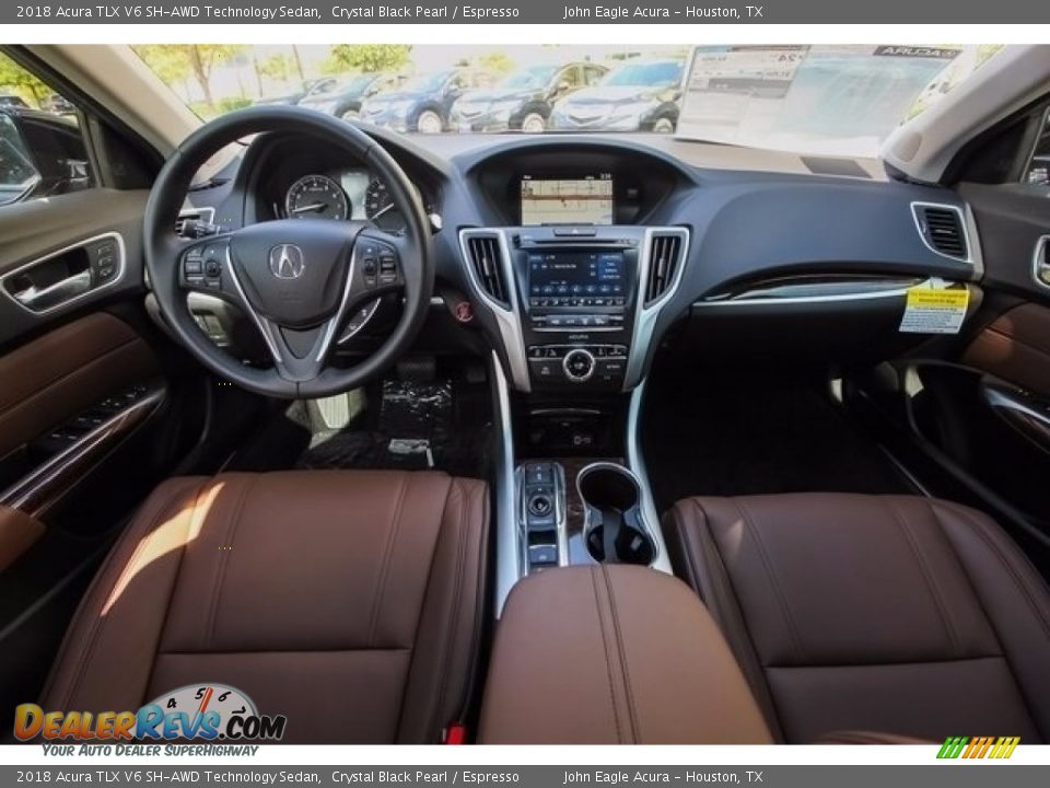 2018 Acura TLX V6 SH-AWD Technology Sedan Crystal Black Pearl / Espresso Photo #9