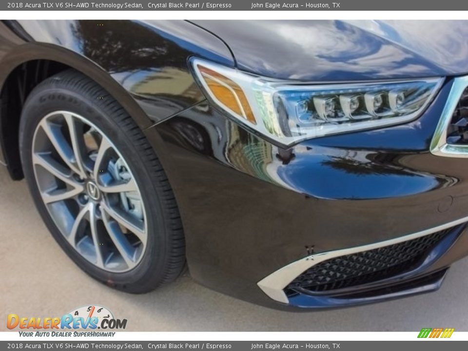 2018 Acura TLX V6 SH-AWD Technology Sedan Crystal Black Pearl / Espresso Photo #10