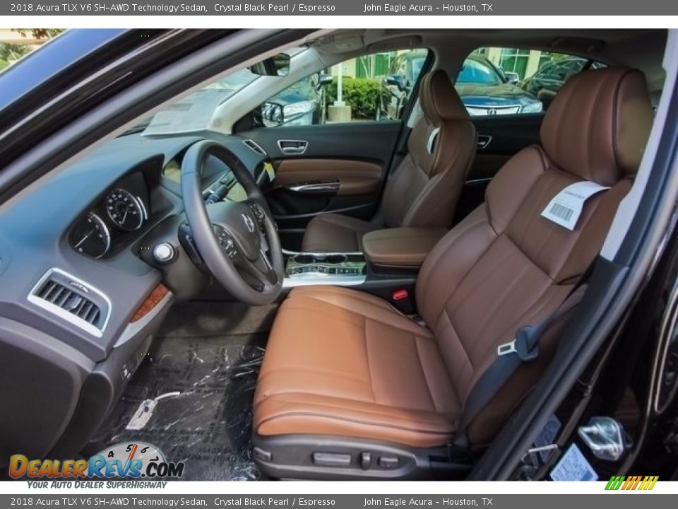2018 Acura TLX V6 SH-AWD Technology Sedan Crystal Black Pearl / Espresso Photo #14