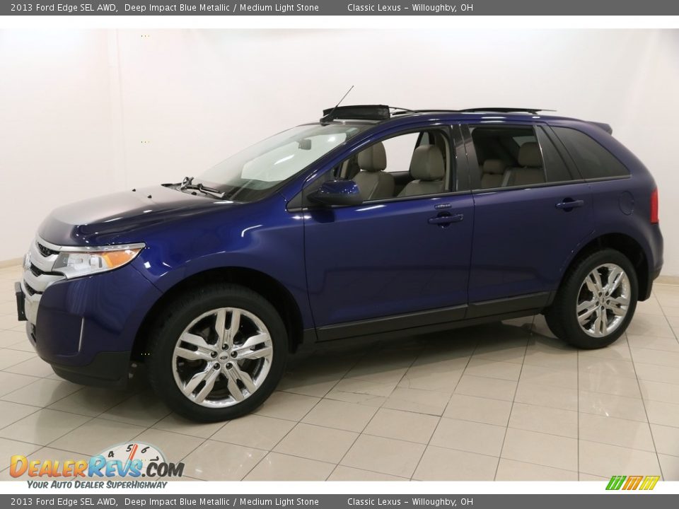 2013 Ford Edge SEL AWD Deep Impact Blue Metallic / Medium Light Stone Photo #3