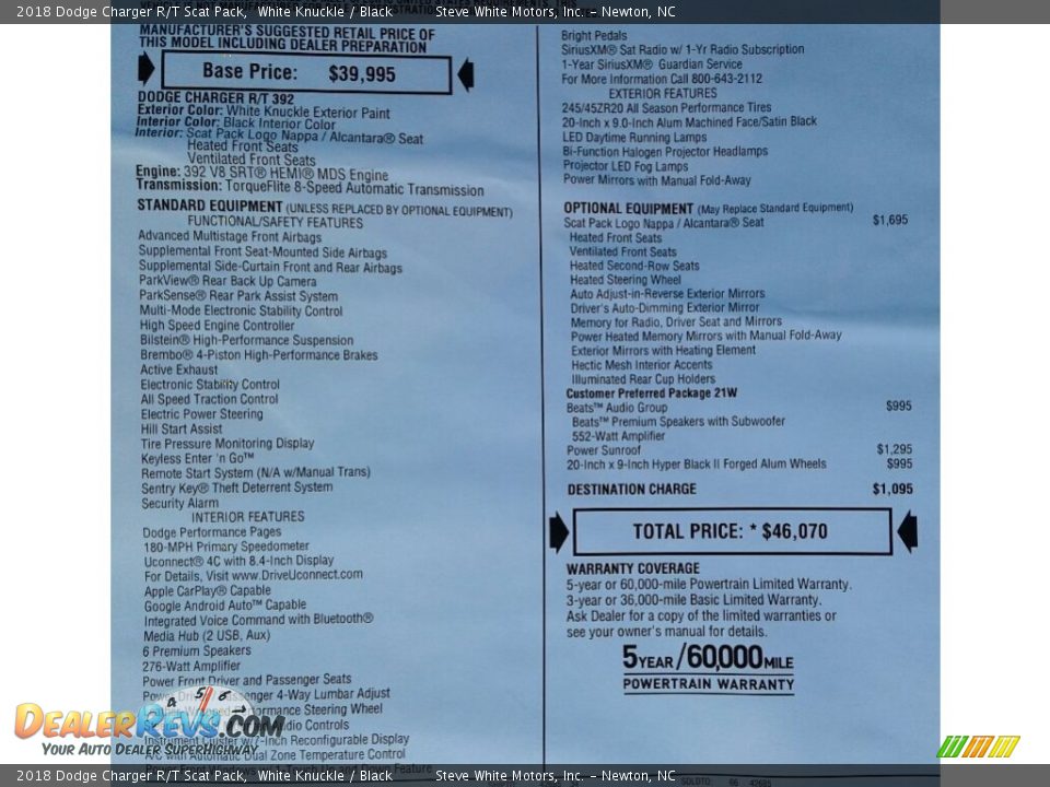 2018 Dodge Charger R/T Scat Pack White Knuckle / Black Photo #36