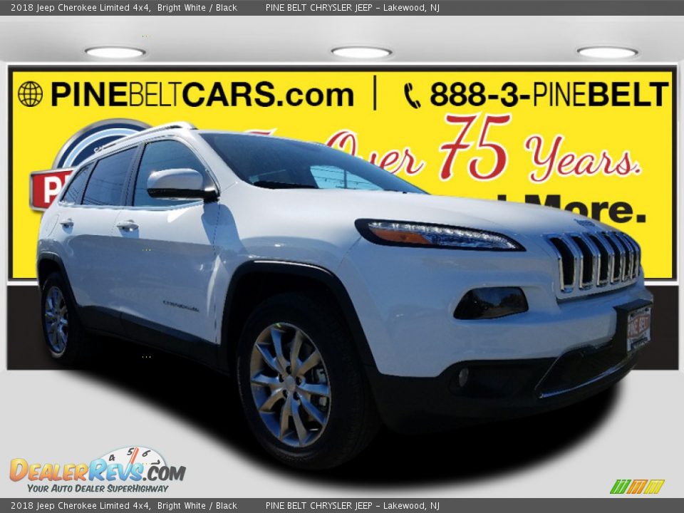 2018 Jeep Cherokee Limited 4x4 Bright White / Black Photo #1