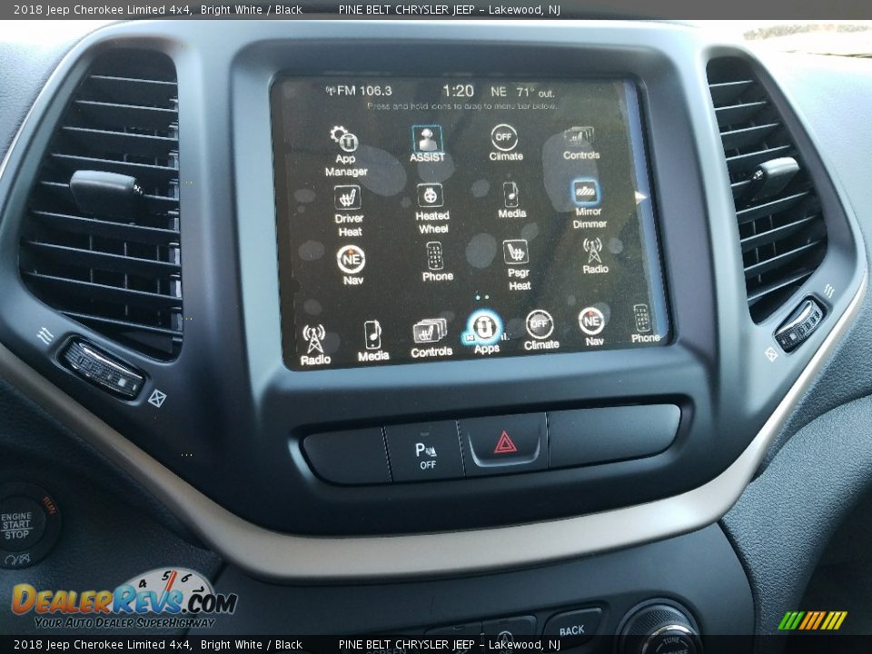 2018 Jeep Cherokee Limited 4x4 Bright White / Black Photo #16