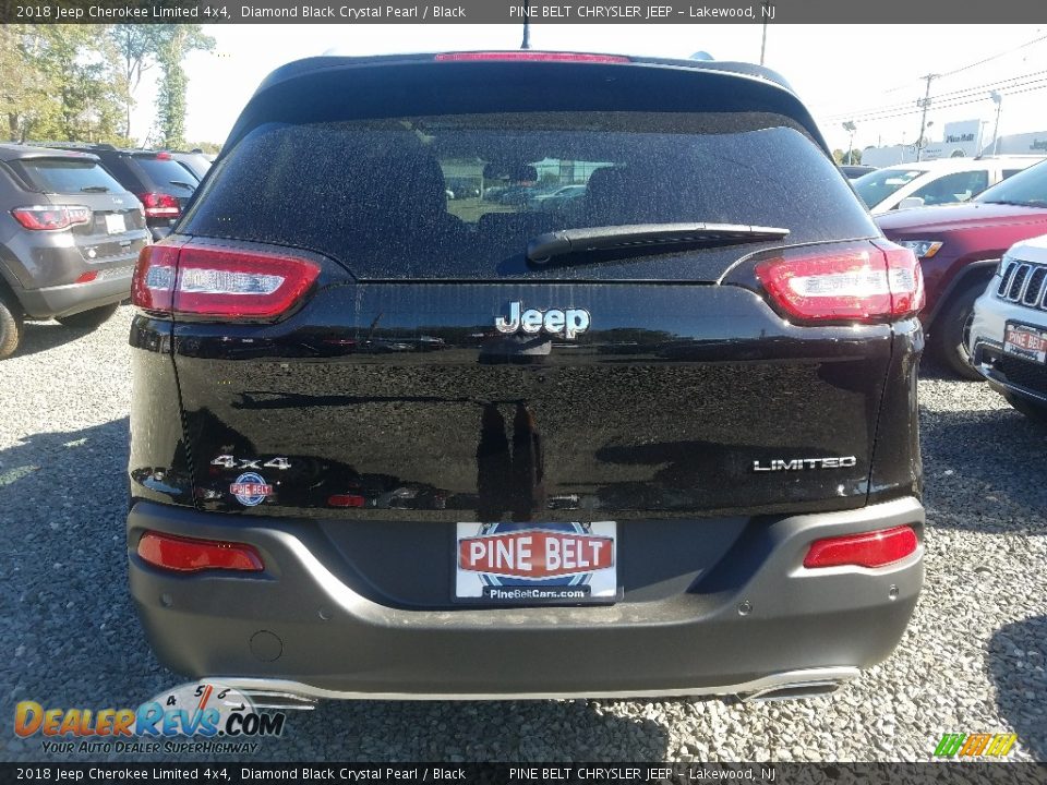 2018 Jeep Cherokee Limited 4x4 Diamond Black Crystal Pearl / Black Photo #5