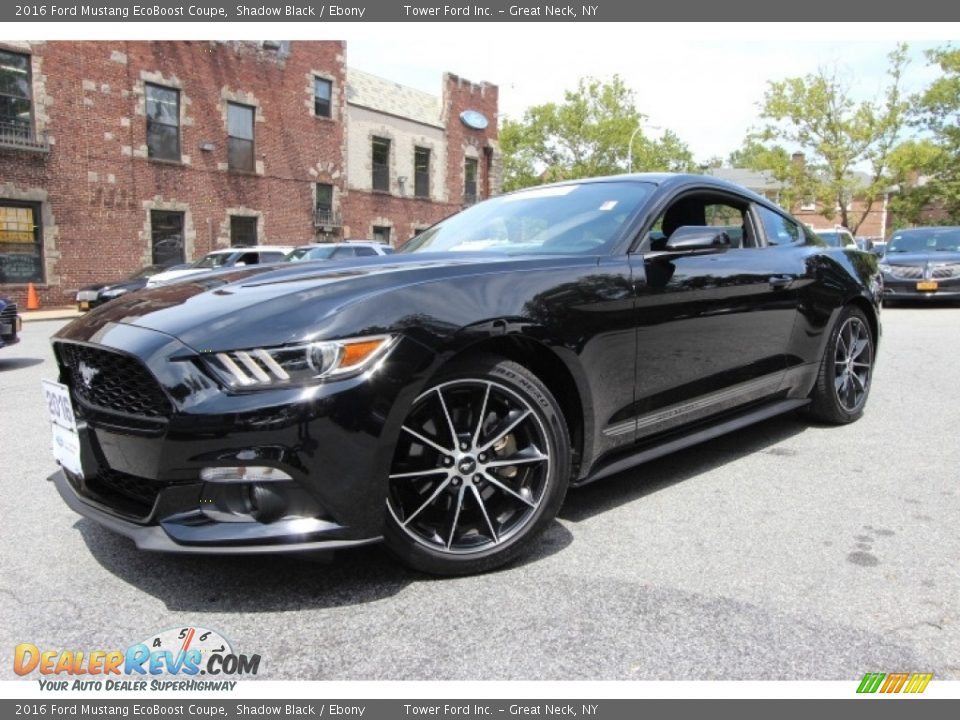 2016 Ford Mustang EcoBoost Coupe Shadow Black / Ebony Photo #1