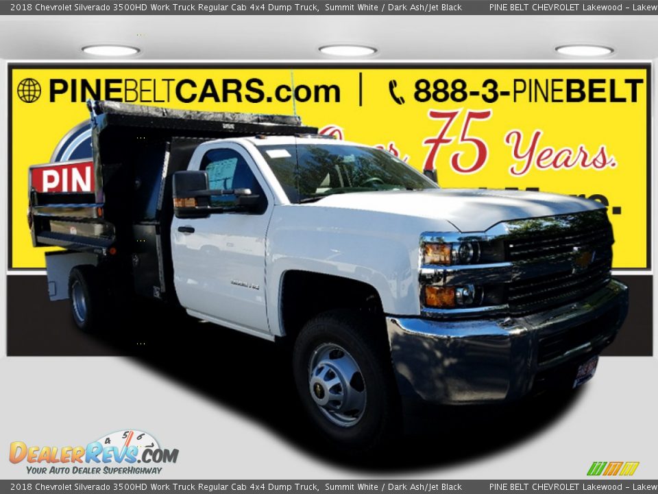 2018 Chevrolet Silverado 3500HD Work Truck Regular Cab 4x4 Dump Truck Summit White / Dark Ash/Jet Black Photo #1