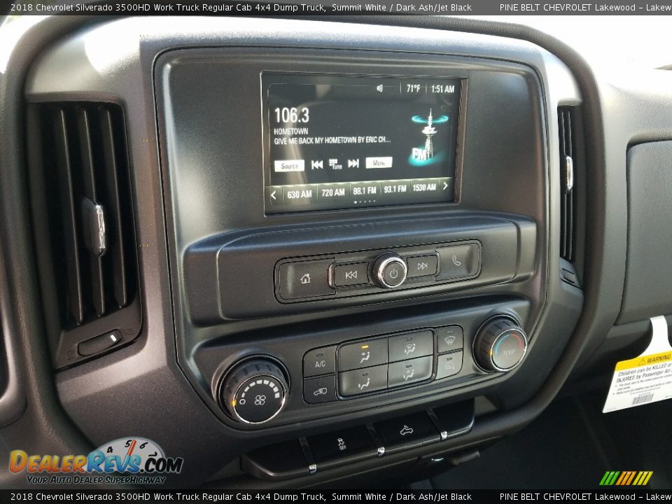 2018 Chevrolet Silverado 3500HD Work Truck Regular Cab 4x4 Dump Truck Summit White / Dark Ash/Jet Black Photo #10