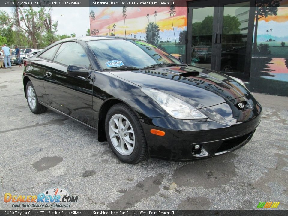 2000 Toyota Celica GT Black / Black/Silver Photo #5