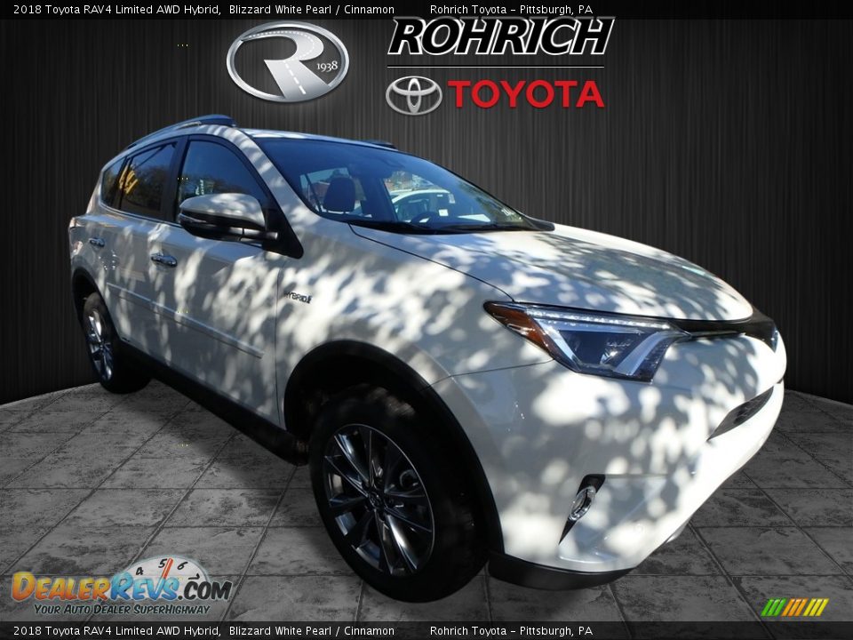 2018 Toyota RAV4 Limited AWD Hybrid Blizzard White Pearl / Cinnamon Photo #1