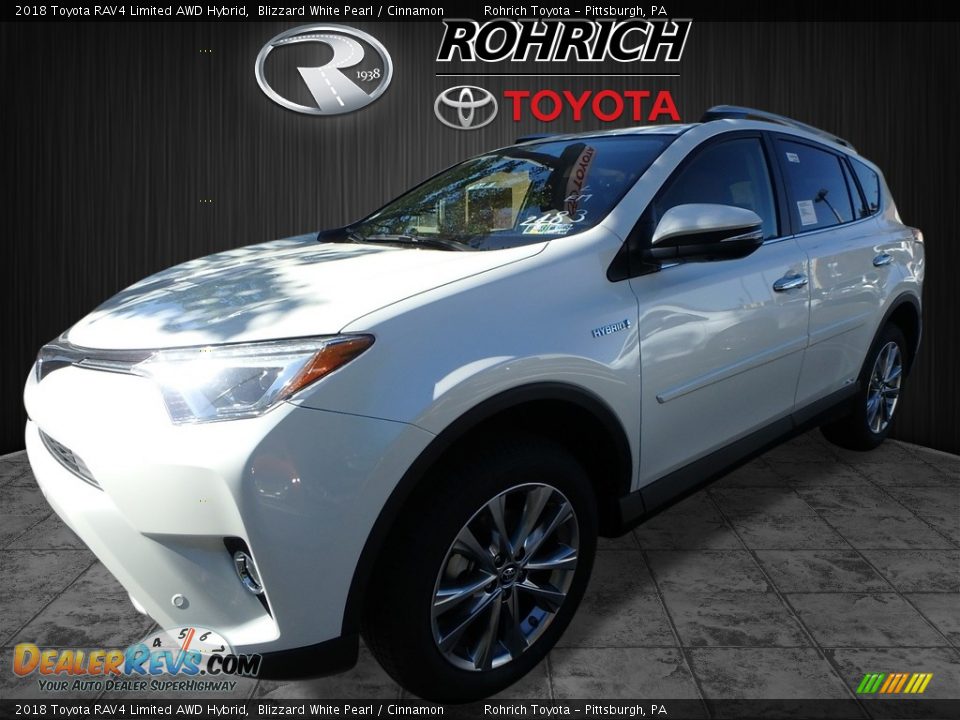 2018 Toyota RAV4 Limited AWD Hybrid Blizzard White Pearl / Cinnamon Photo #4