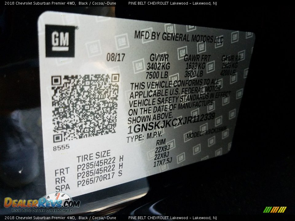 2018 Chevrolet Suburban Premier 4WD Black / Cocoa/­Dune Photo #8