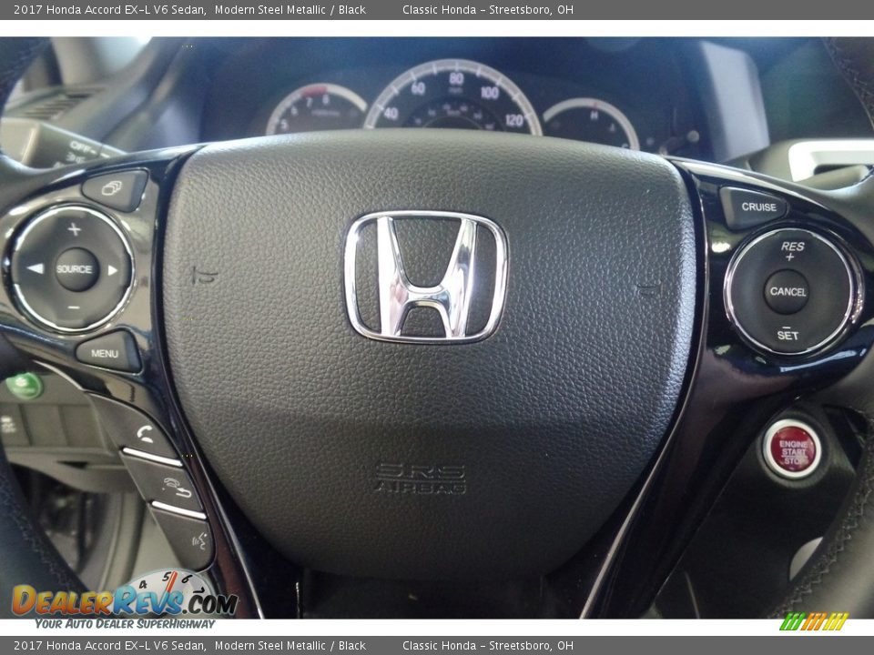 2017 Honda Accord EX-L V6 Sedan Modern Steel Metallic / Black Photo #10
