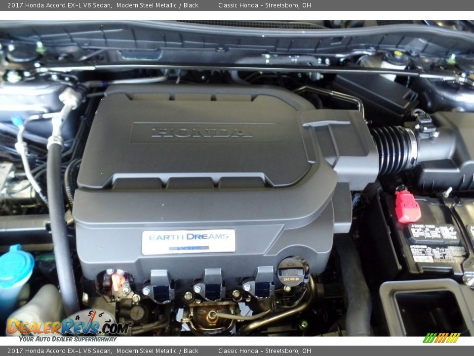2017 Honda Accord EX-L V6 Sedan Modern Steel Metallic / Black Photo #15