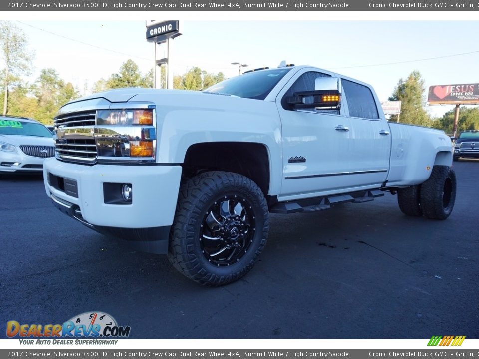 2017 Chevrolet Silverado 3500HD High Country Crew Cab Dual Rear Wheel 4x4 Summit White / High Country Saddle Photo #3