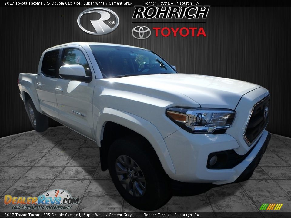 2017 Toyota Tacoma SR5 Double Cab 4x4 Super White / Cement Gray Photo #1